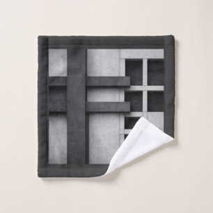 Brutalist Architecture Design Fine Art Cubist Wash Cloth