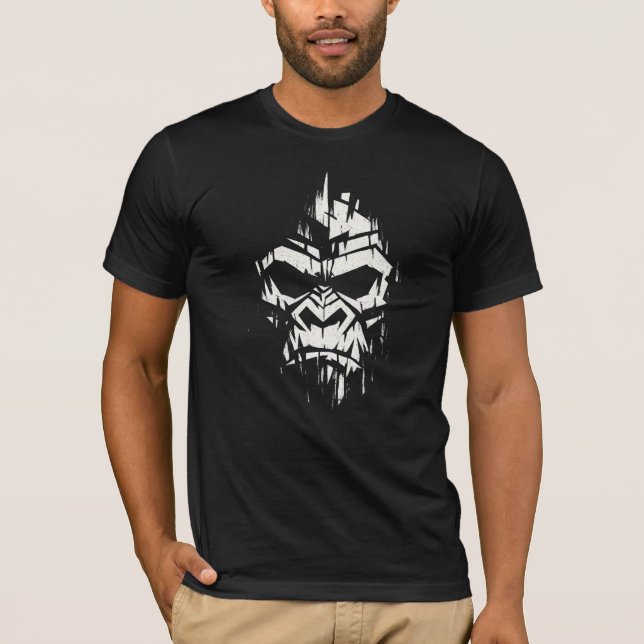 Brutalist Geometric Skull Graphic - Gorilla T-Shirt (Front)