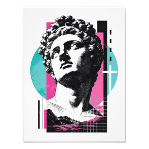 Brutalist Retro Jesus Greek Statue Colossians 2:3 Photo Print