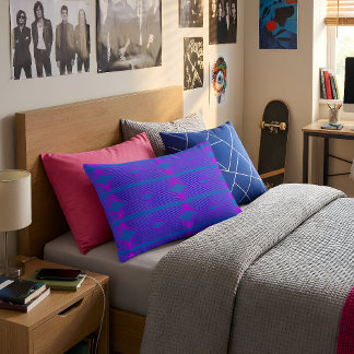 Brutalist Waves: Supreme Blue & Flourescent Purple Decorative Cushion