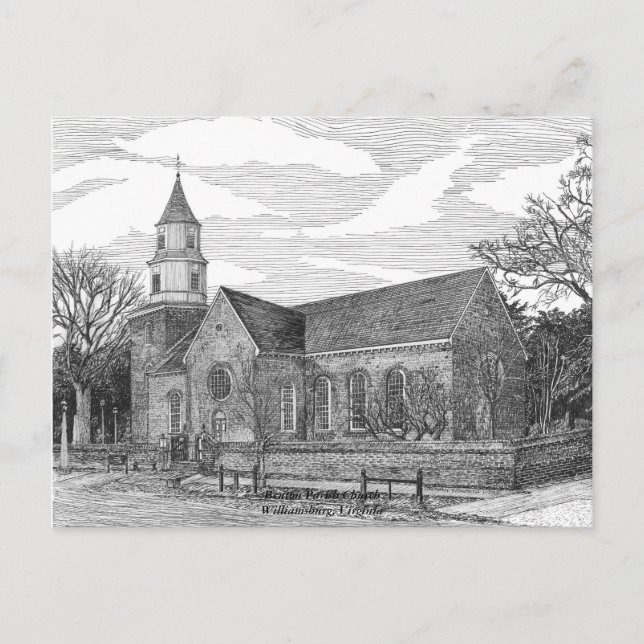 Bruton Parish Church, Williamsburg Postcard (Front)