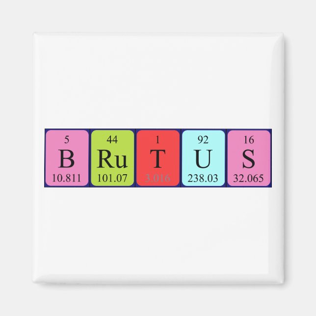 Brutus periodic table name magnet (Front)