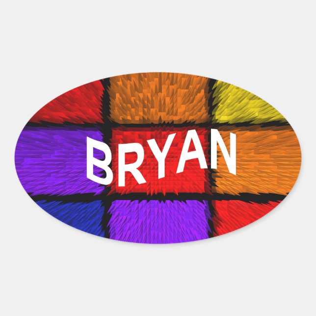 BRYAN ( male names ) Oval Sticker (Front)