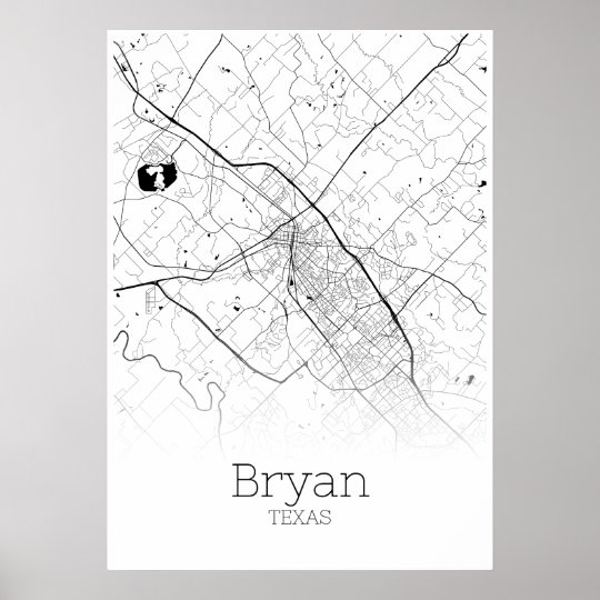 Bryan Map - Texas - City Map Poster | Zazzle.co.uk