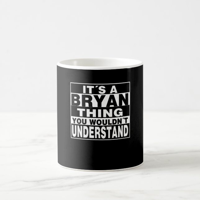 BRYAN Surname Personalised Gift Coffee Mug (Center)