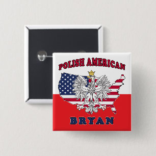Bryan Texas Polish American 15 Cm Square Badge