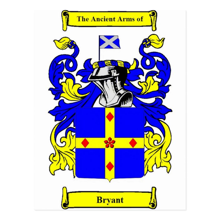 Bryant (English) Coat of Arms Postcard  Zazzle.co.uk