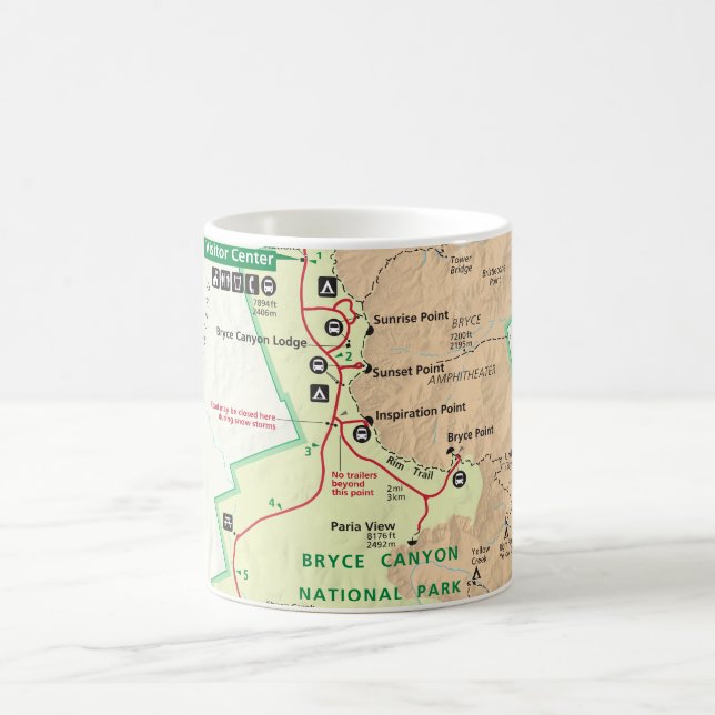 Bryce Canyon map mug (Center)