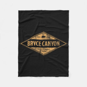 Bryce Canyon National Park Bear Retro Mens Womens Fleece Blanket