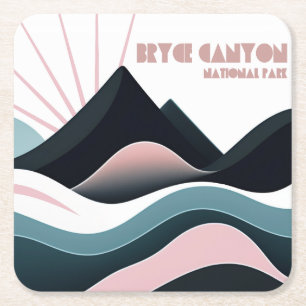 Bryce Canyon National Park Coloured Hills Square Paper Coaster