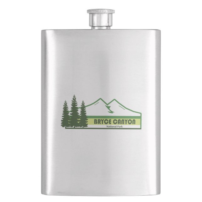 Bryce Canyon National Park Green Stripes Hip Flask (Front)