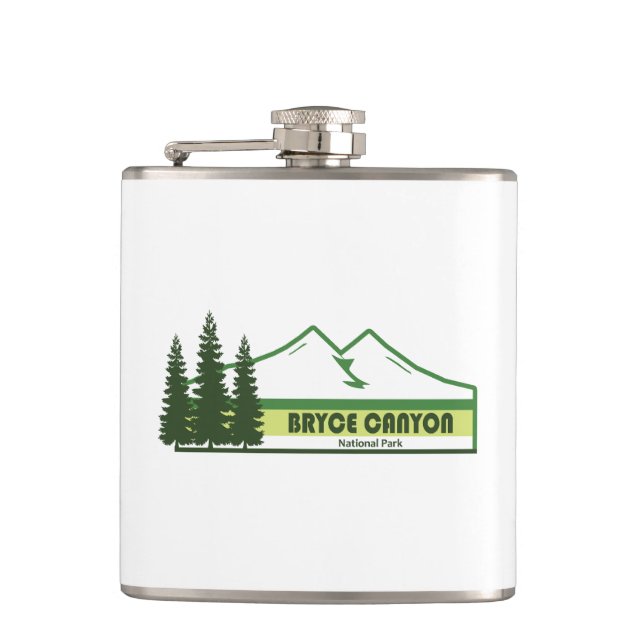 Bryce Canyon National Park Green Stripes Hip Flask (Front)