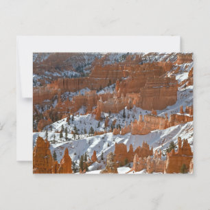 Bryce Canyon National Park Hoodoos with Snow Postcard