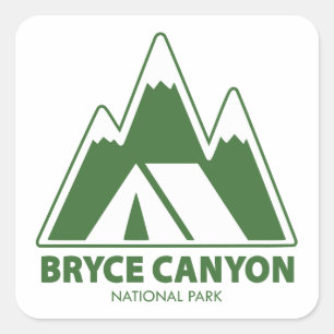 Bryce Canyon National Park Mountains Camping Square Sticker