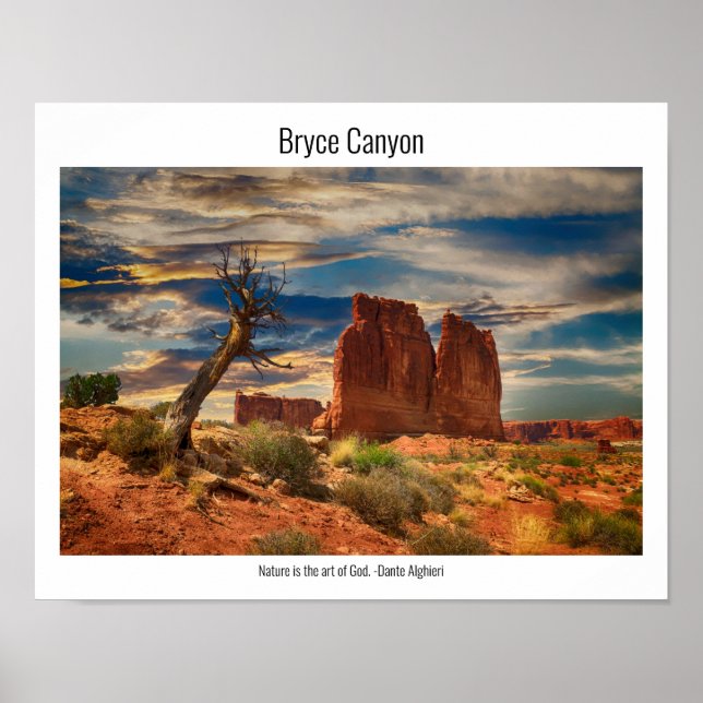 Bryce Canyon National Park, Nature Scene & Quote Poster (Front)