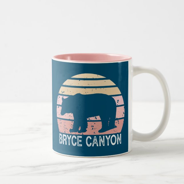 Bryce Canyon National Park Retro Bear Two-Tone Coffee Mug (Right)