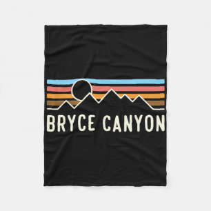 Bryce Canyon National Park Retro Mountain Camping Fleece Blanket