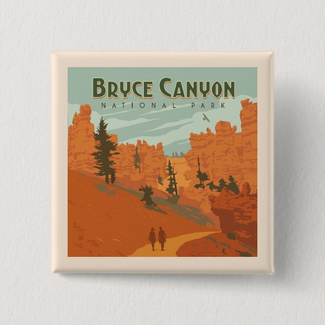 Bryce Canyon National Park Rock Formations 15 Cm Square Badge (Front)