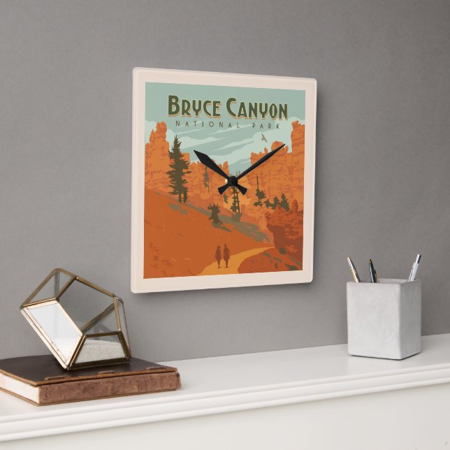 Bryce Canyon National Park Rock Formations Square Wall Clock (Office)