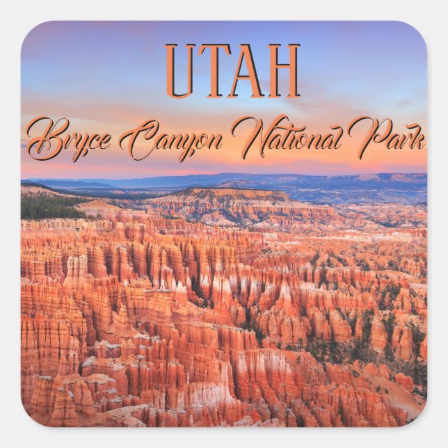 Bryce Canyon National Park Sunset Photo Square Sticker (Front)