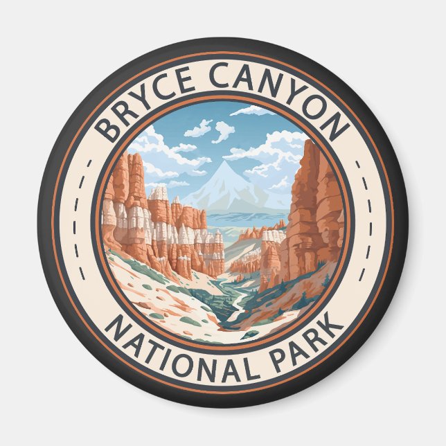 Bryce Canyon National Park Trail Illustration Art Magnet (Front)