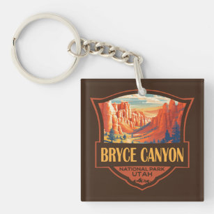 Bryce Canyon National Park Travel Art Vintage Key Ring
