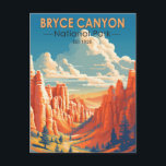 Bryce Canyon National Park Travel Art Vintage Postcard<br><div class="desc">Bryce Canyon vector artwork design. The park is a sprawling reserve in southern Utah,  known for crimson-coloured hoodoos,  which are spire-shaped rock formations.</div>