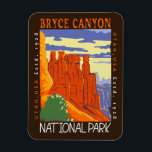 Bryce Canyon National Park Utah Distressed  Magnet<br><div class="desc">Bryce Canyon vector artwork design. The park is a sprawling reserve in southern Utah,  known for crimson-coloured hoodoos,  which are spire-shaped rock formations.</div>