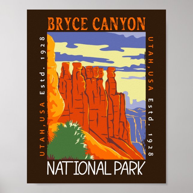  Bryce Canyon National Park Utah Distressed  Poster (Front)