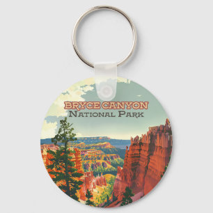 Bryce Canyon National Park Utah Hoodoo Retro Key Ring