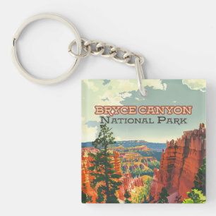 Bryce Canyon National Park Utah Hoodoo Retro Key Ring