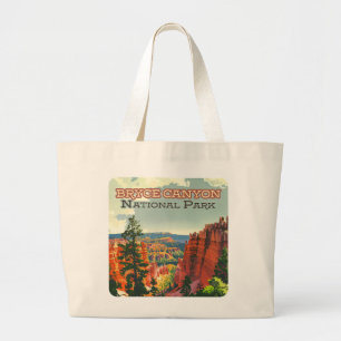 Bryce Canyon National Park Utah Hoodoo Retro Large Tote Bag
