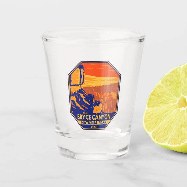 Bryce Canyon National Park Utah Inspiration Point Shot Glass (Front)