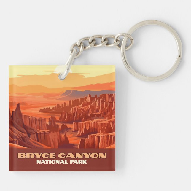 Bryce Canyon National Park Utah Mountains Key Ring (Back)