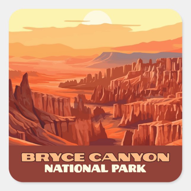 Bryce Canyon National Park Utah Mountains Square Sticker (Front)