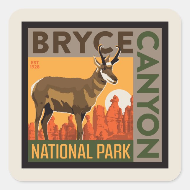 Bryce Canyon National Park | Utah Square Sticker (Front)