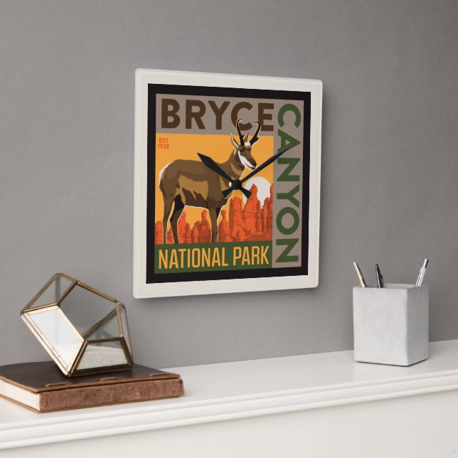Bryce Canyon National Park | Utah Square Wall Clock (Office)