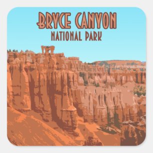 Bryce Canyon National Park Utah Vintage Square Sticker