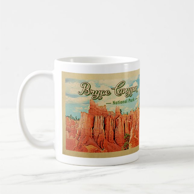 Bryce Canyon National Park Vintage Travel Coffee Mug (Left)