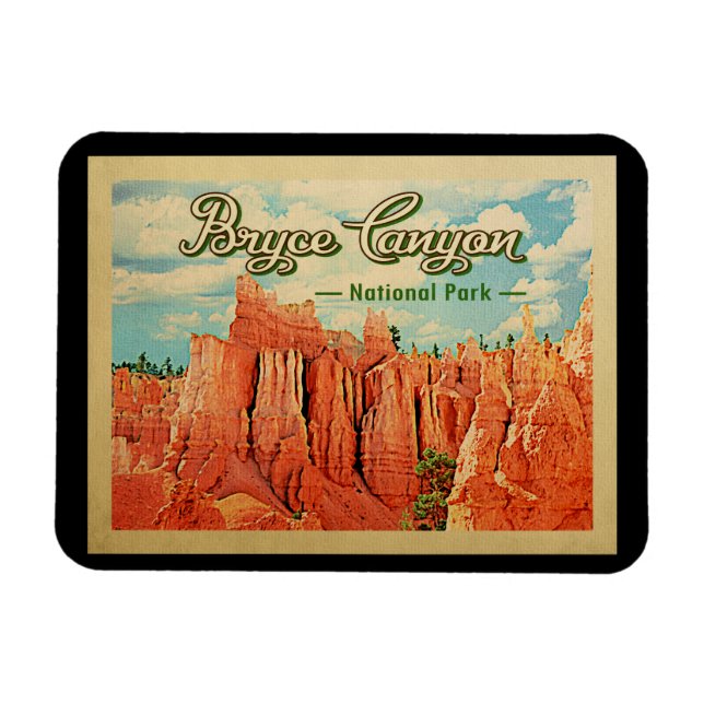 Bryce Canyon National Park Vintage Travel Magnet (Horizontal)