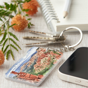 Bryce Canyon National Park Watercolor Key Ring