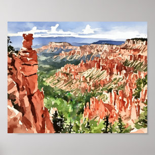 Bryce Canyon National Park Watercolor Poster
