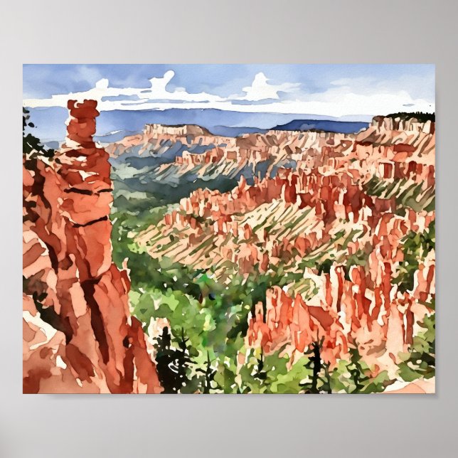 Bryce Canyon National Park Watercolor Poster (Front)