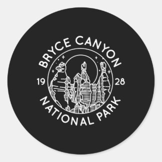 Bryce Canyon National Park White Line Outdoor Classic Round Sticker
