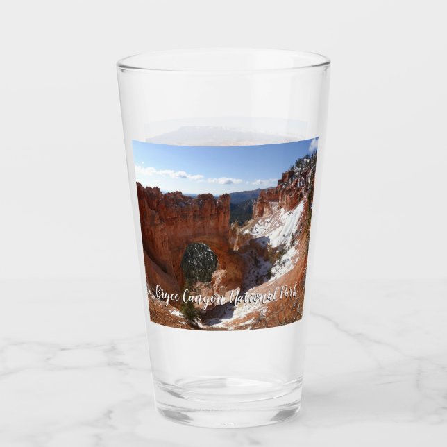 Bryce Canyon Natural Bridge Snowy Landscape Photo Glass (Front)