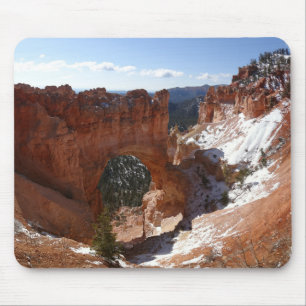 Bryce Canyon Natural Bridge Snowy Landscape Photo Mouse Mat
