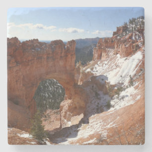 Bryce Canyon Natural Bridge Snowy Landscape Photo Stone Coaster