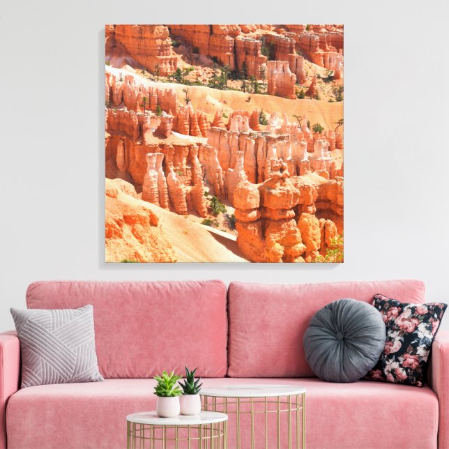 Bryce Canyon Park Utah Landscape Hoodoos Photo Canvas Print (Insitu(LivingRoom))