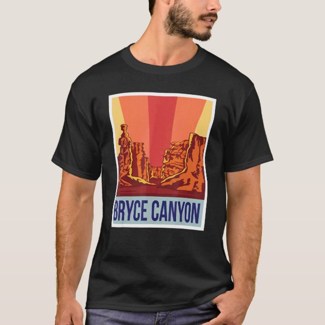 Bryce Canyon Retro National Park Souvenir Utah Roc T-Shirt (Front)