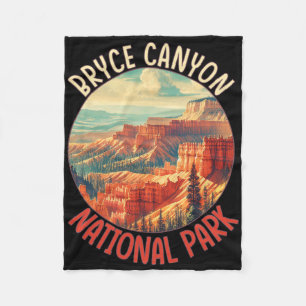 Bryce Canyon Us State-utah Vintage Nation Parks Ca Fleece Blanket